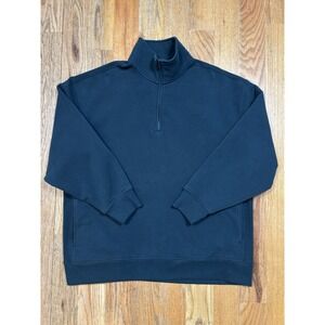 Athleta Forever Fleece 1/4 Zip Sweatshirt Women's Sz Large Blue